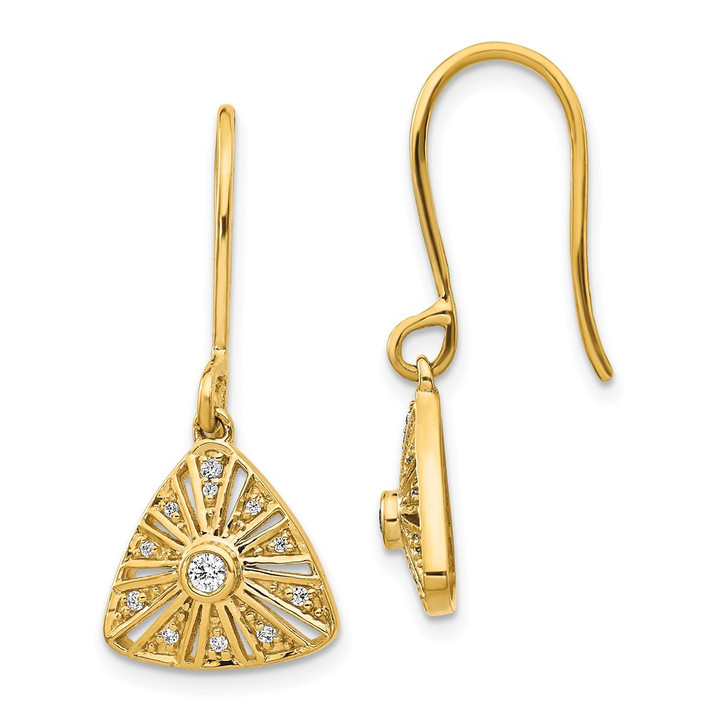 14k Diamond Vintage Leverback Earrings EM3956-016-YA