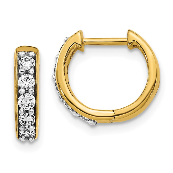 14K Lab Grown VS/SI FGH Dia Hinged Hoop Earrings EM4263-033-YLG