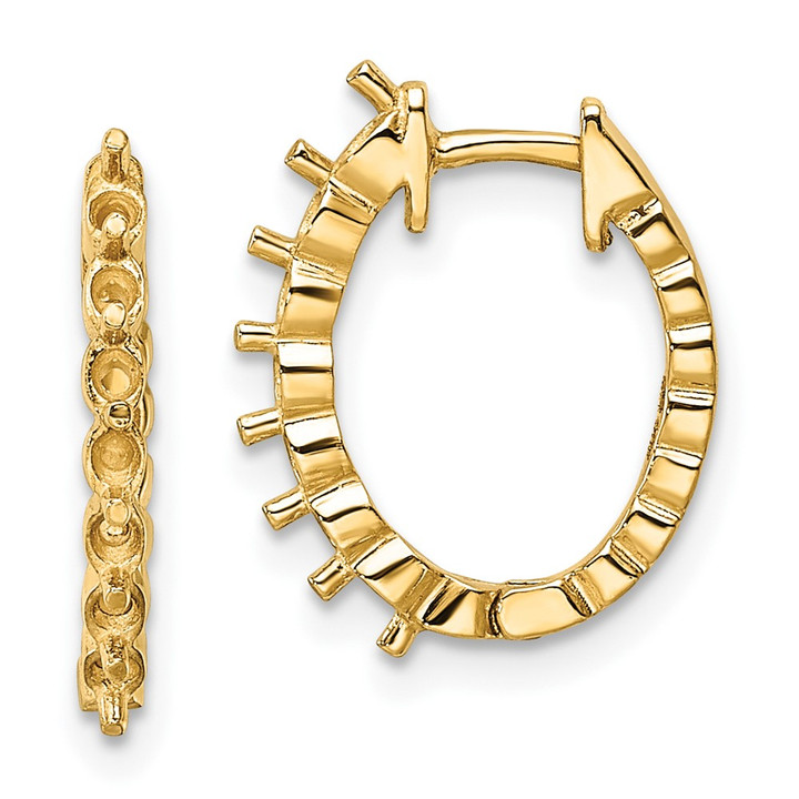 14k Diamond Hinged Hoop Earring Mountings EM5409-050-Y