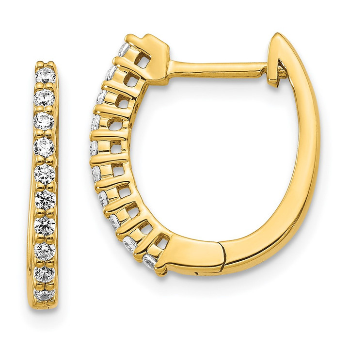 14K Lab Grown Diamond VS/SI FGH Hinged Hoop Earrings EM5411-025-YLG
