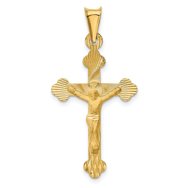 14k Polished Satin and D/C Crucifix Pendant K5554