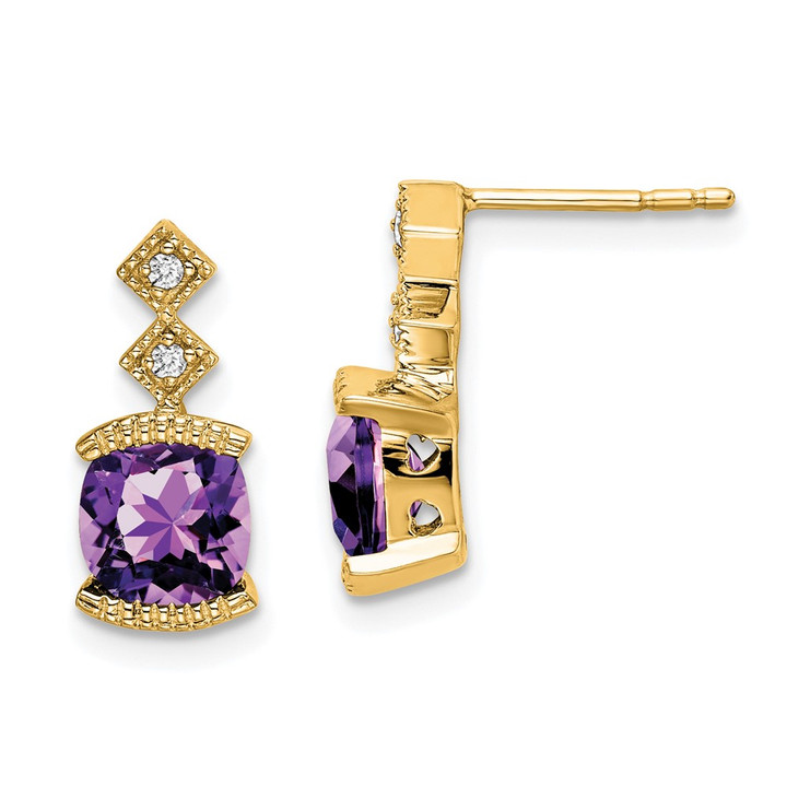 14k Amethyst and Diamond Earrings EM7081-AM-004-YA
