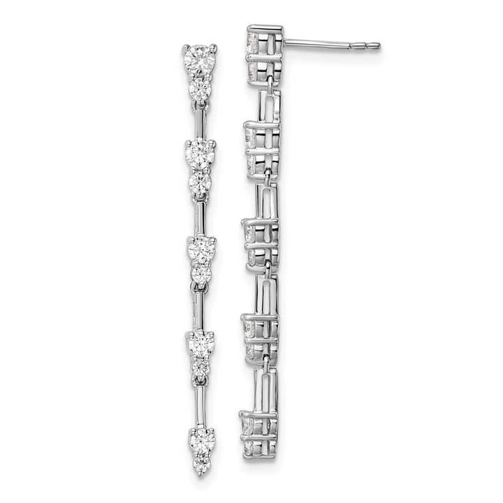 14K White Gold Lab Grown Diamond VS/SI FGH Post Dangle Earrings EM9116-100-WLG