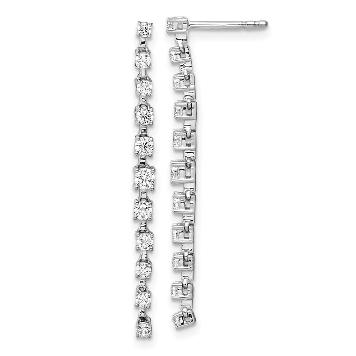 14K White Gold Lab Grown Diamond VS/SI FGH Post Dangle Earrings EM9794-072-WLG