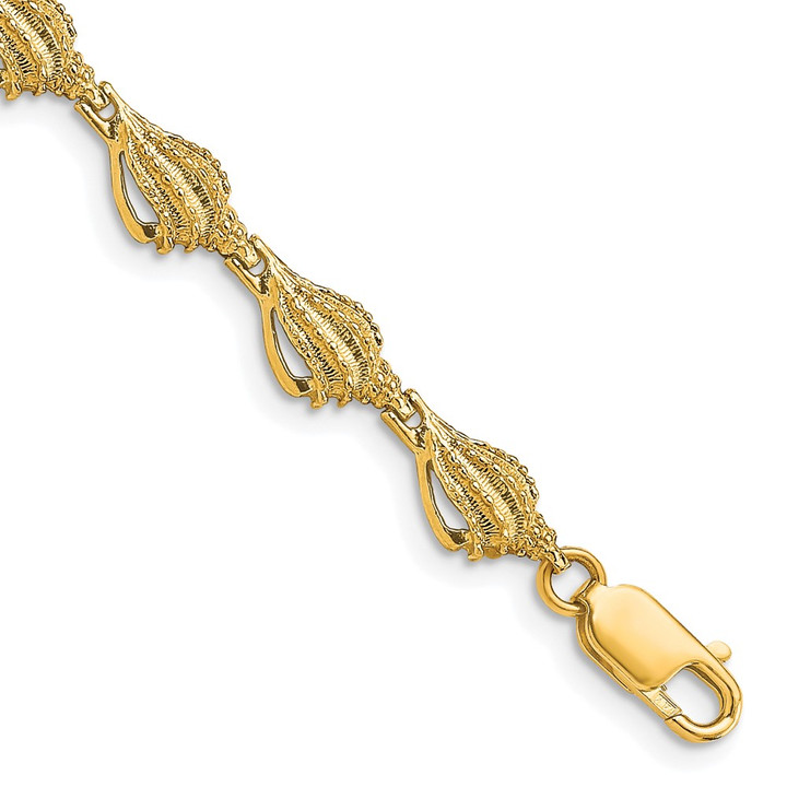 14k Conch Shell Bracelet FB1718-7.25