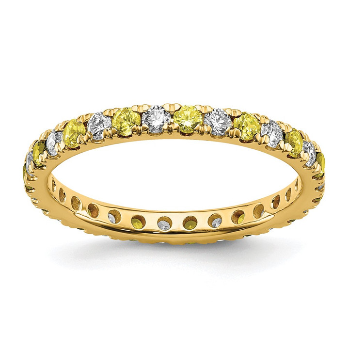 14K Lab Grown Diamond VS/SI FGH & Cr Yellow Sapp Eternity Band ET0049-CYS-050-65YLG