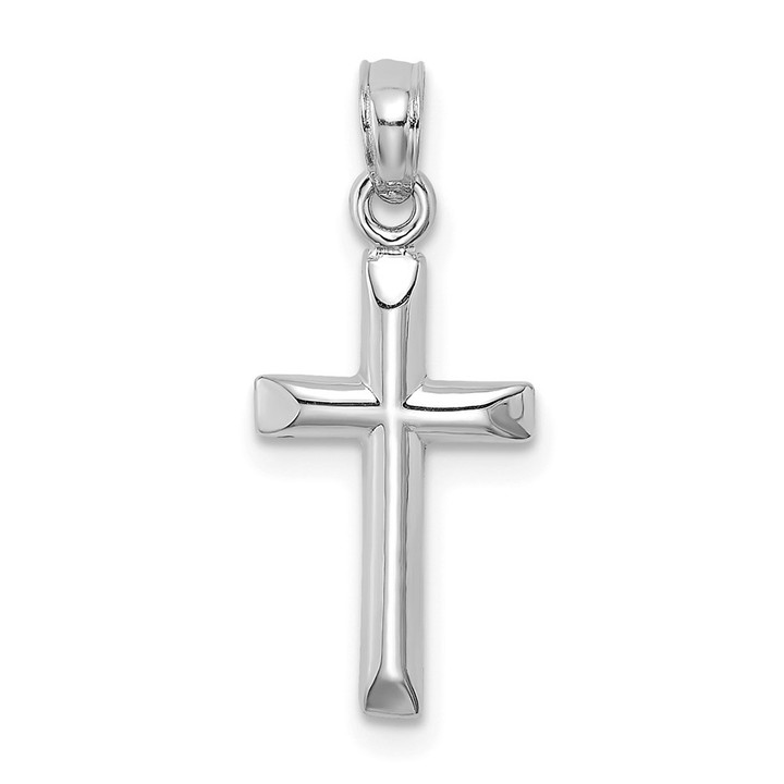 14K White Gold Polished Cross Charm K8375W
