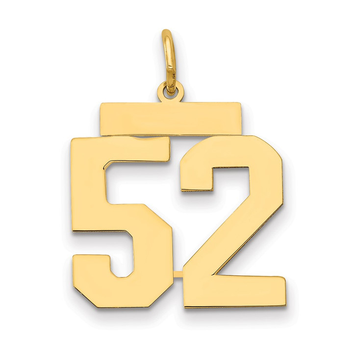 14k Medium Polished Number 52 Charm LM52