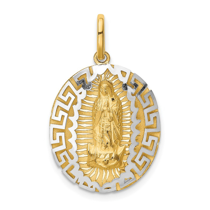 14k Two-Tone Our Lady Of Guadalupe Semi-solid Pendant K6341