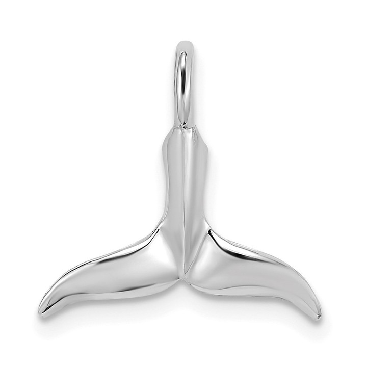 14K White Gold 3-D Polished Whale Tail Chain Slide K7709W