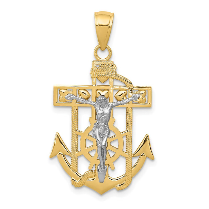 14k Two-tone Mariner's Crucifix Pendant K2209