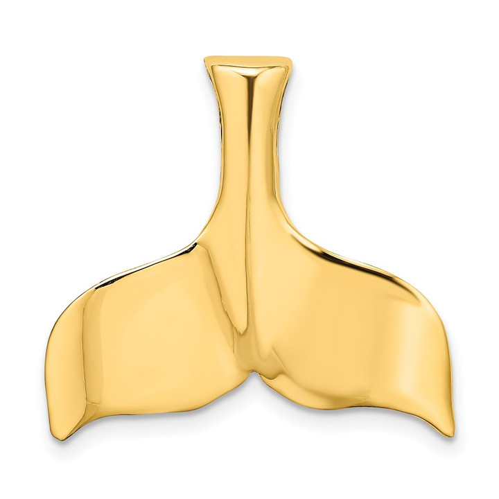 14K 3-D Polished Whale Tail Charm K7870