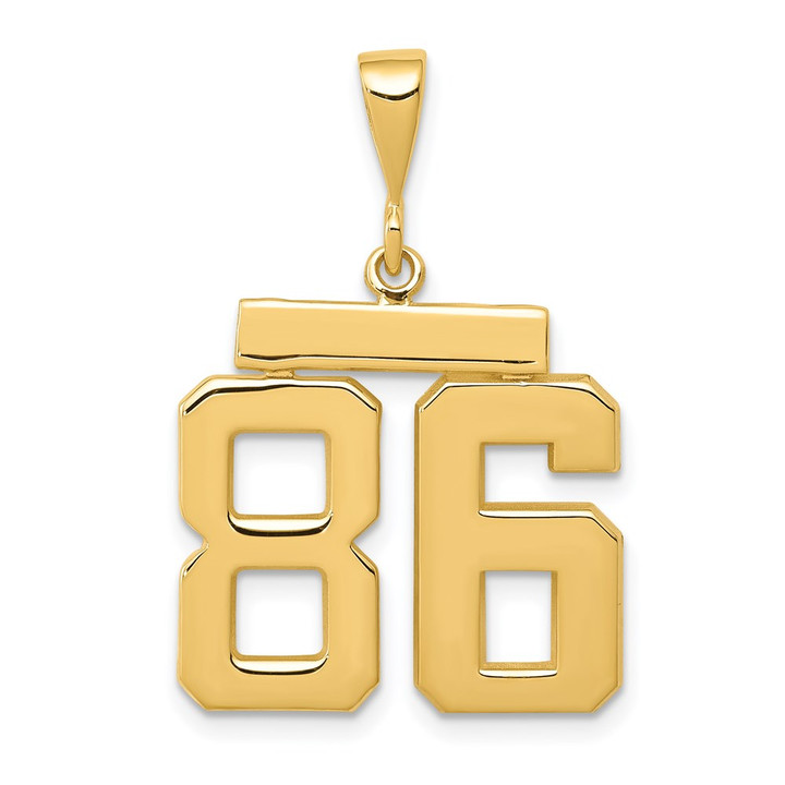 14k Medium Polished Number 86 Charm MP86