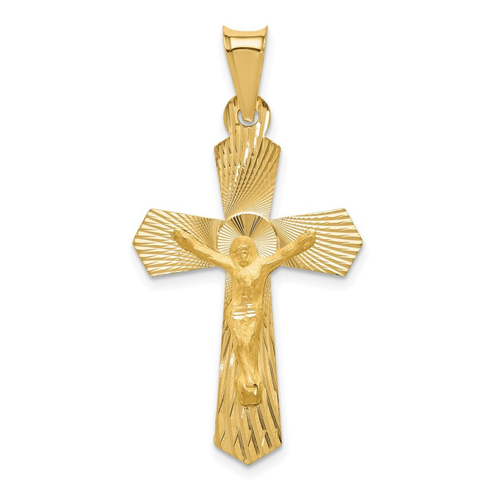 14k Polished Satin and D/C Crucifix Pendant K5557
