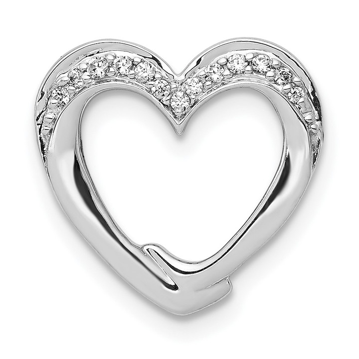 14k White Gold 1/15ct. Diamond Heart Chain Slide PM4894-007-WA