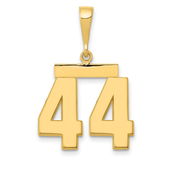 14k Medium Polished Number 44 Charm MP44