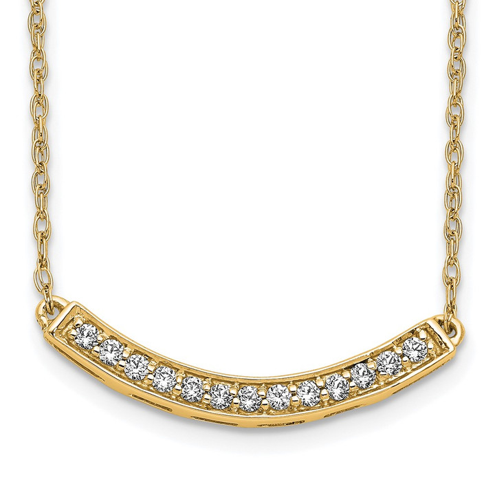 14k Diamond Curved Bar 18 inch Necklace PM4679-016-YA