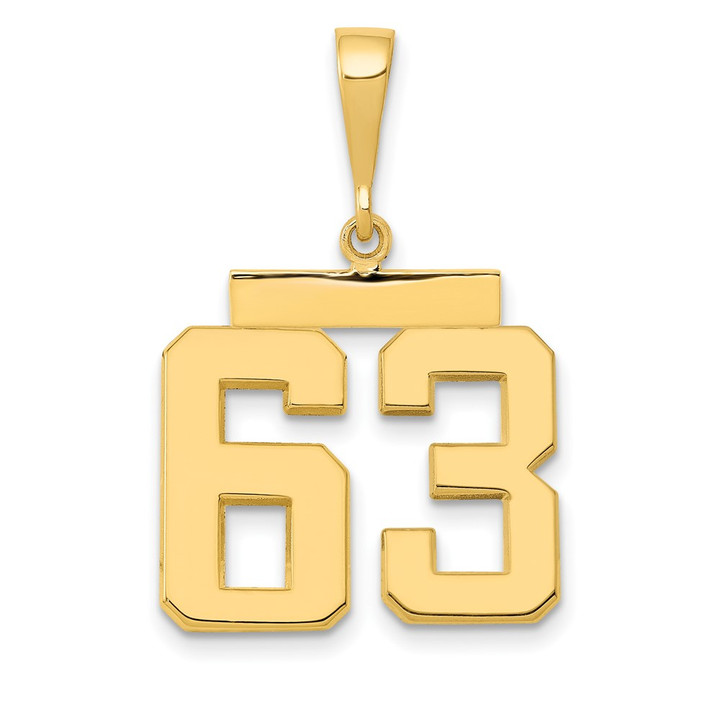 14k Medium Polished Number 63 Charm MP63