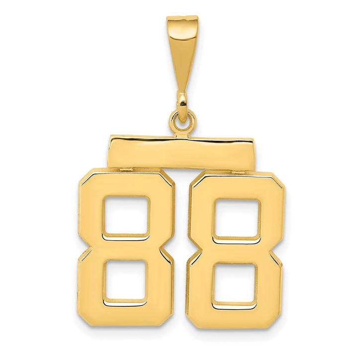 14k Medium Polished Number 88 Charm MP88