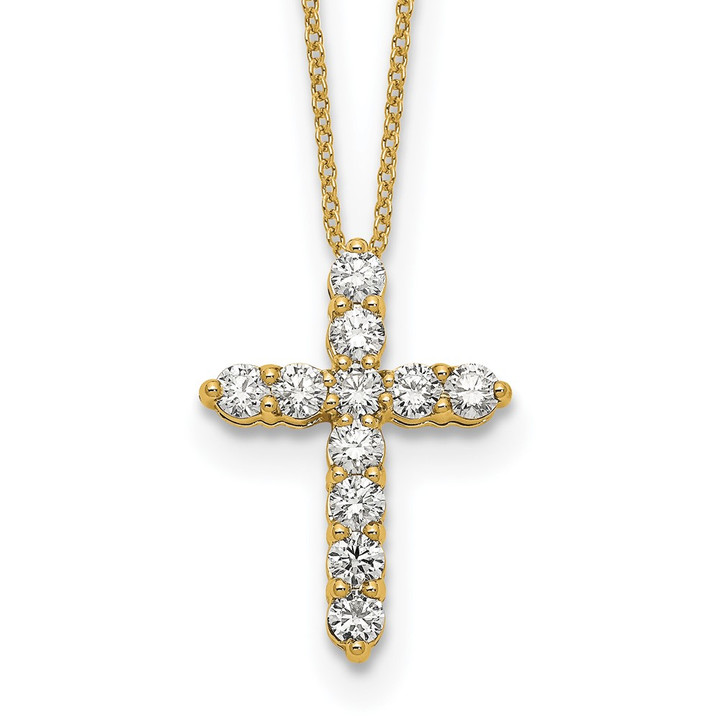 14k Diamond Cross 18 inch Necklace PM1000-100-YA
