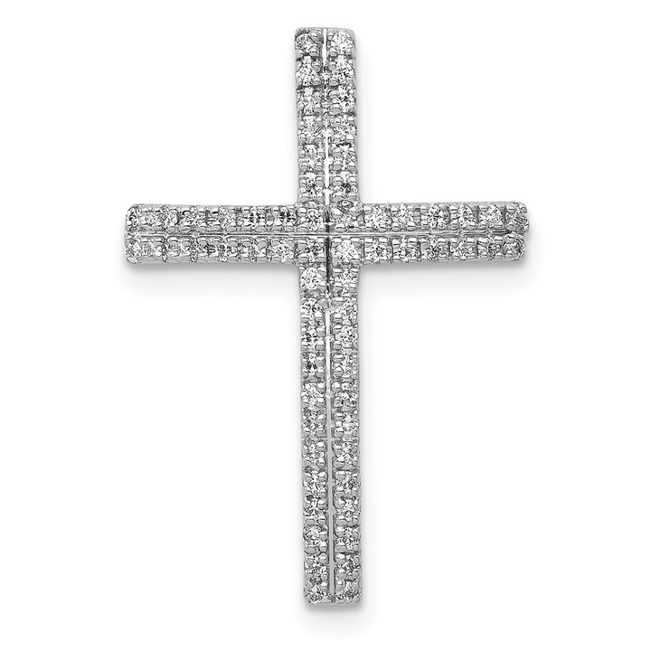 14k White Gold 1/4ct. Diamond Cross Chain Slide PM5140-025-WA