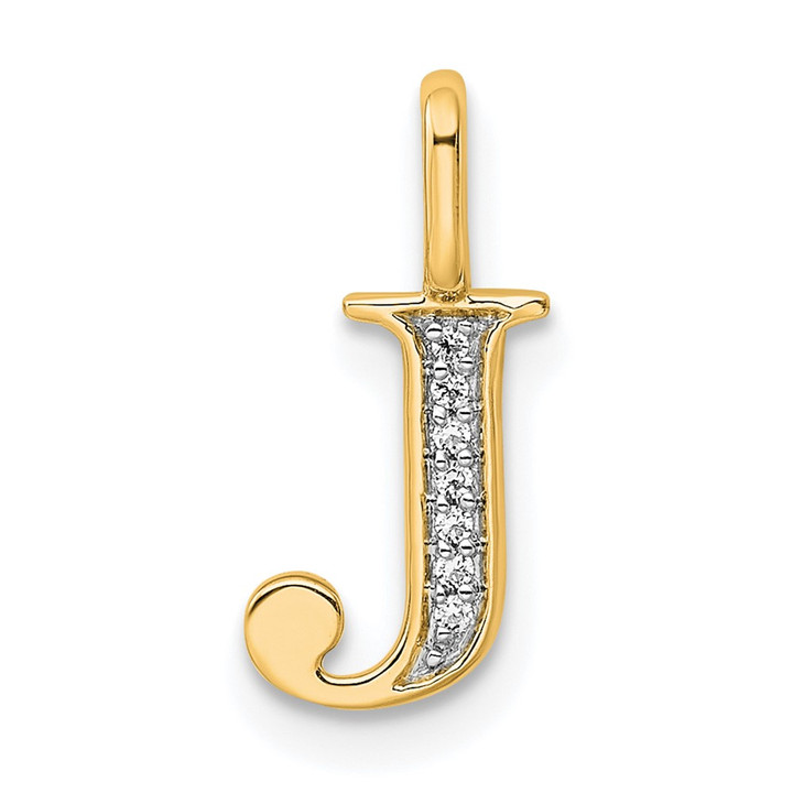 14K Diamond Letter J Initial Pendant PM8365J-003-YA