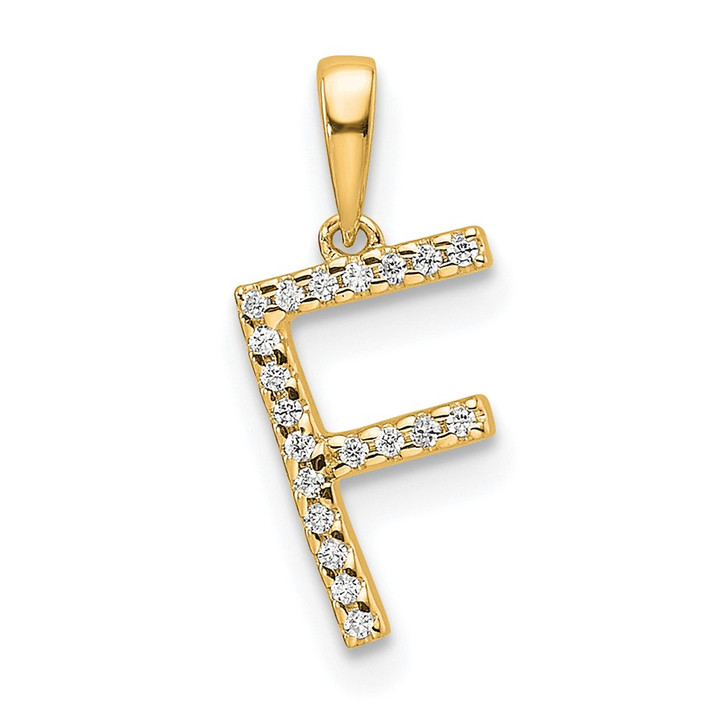 10K Diamond Letter F Initial Pendant PM9798F-006-1YA