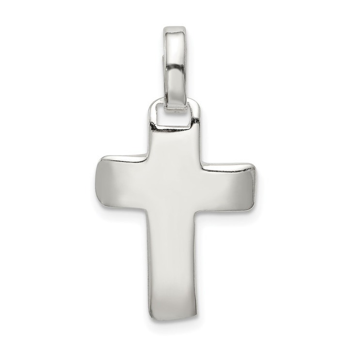 Sterling Silver Polished Cross Pendant QC9679
