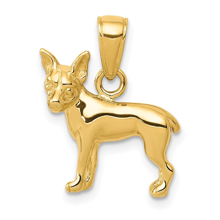 10K Chihuahua Dog Pendant 10C3511