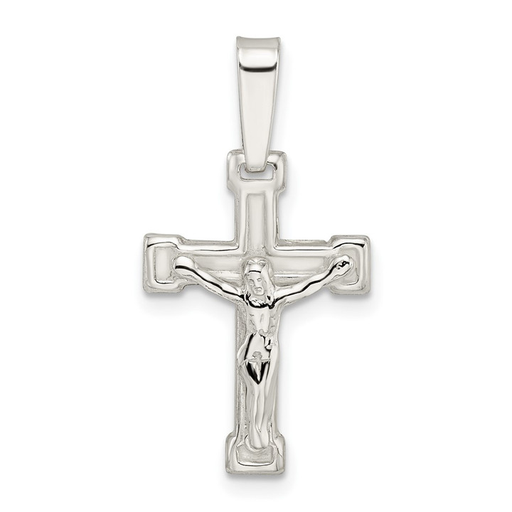 Sterling Silver Polished Crucifix Pendant QC11176