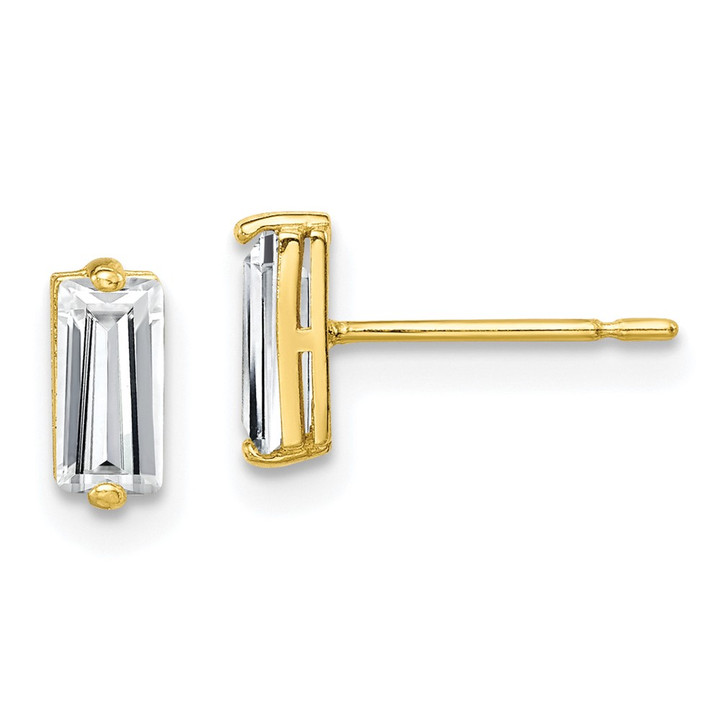 10K Polished CZ Stud Earrings 10ER325