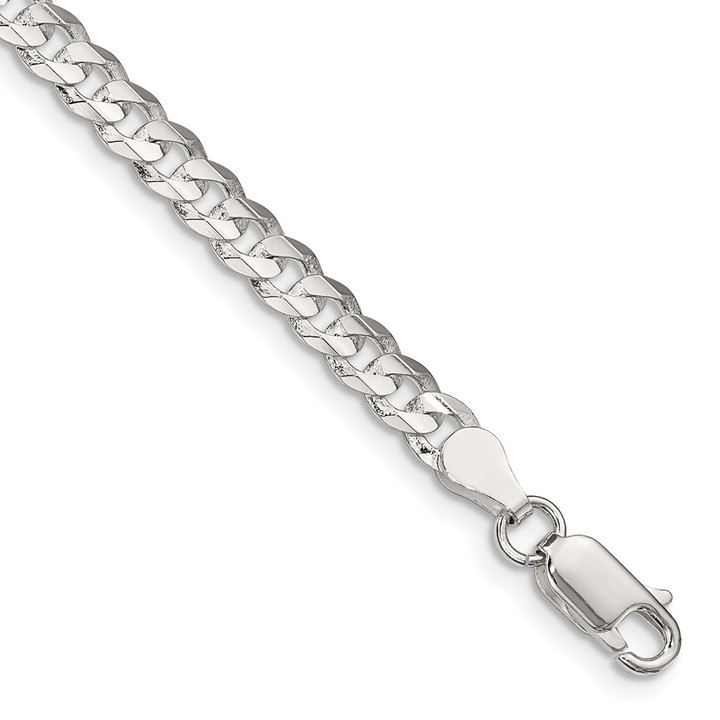 Sterling Silver 4.5mm Concave Beveled Curb Chain QCBC120-7
