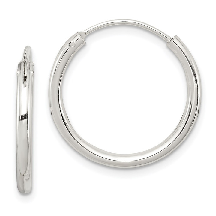 Sterling Silver 2mm Hoop Earrings QE4366