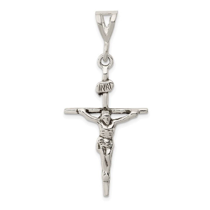 Sterling Silver Antiqued Crucifix Charm QC7340