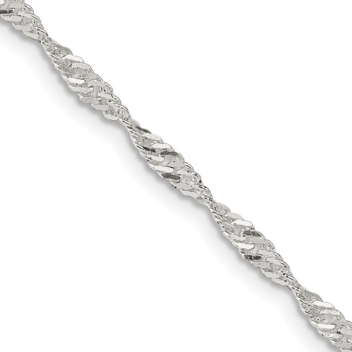Sterling Silver 2.25mm Singapore Chain QFC69-24