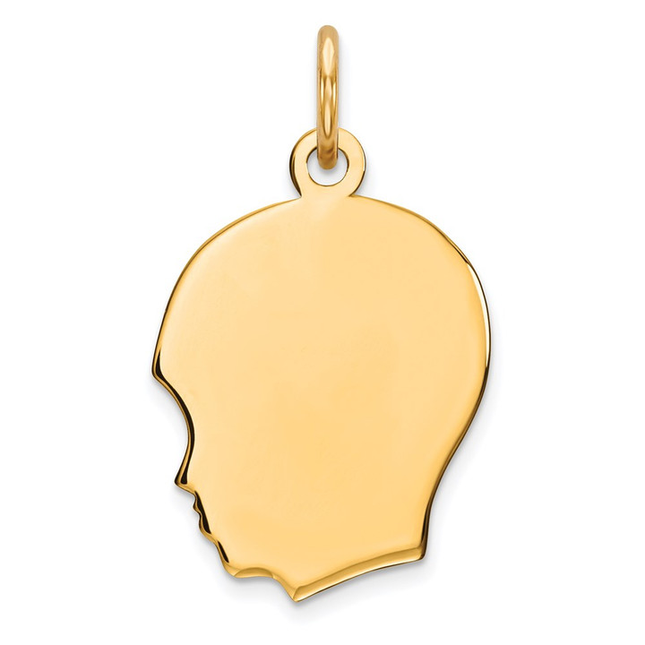Sterling Silver GP Engraveable Boy Polished Disc Charm QM354G/18