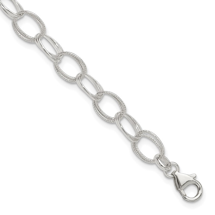 Sterling Silver Fancy Link Anklet QG1370-10