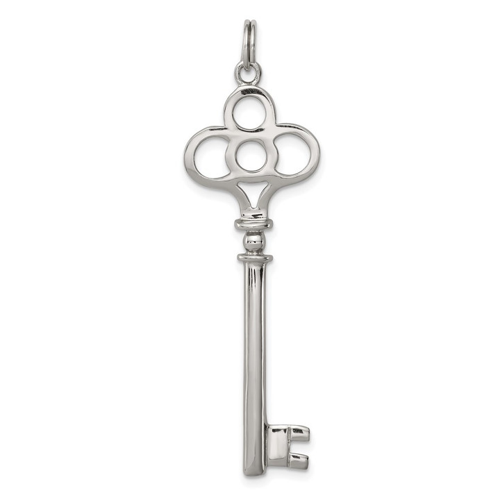 Sterling Silver Rhodium-plated Key Pendant QP1520