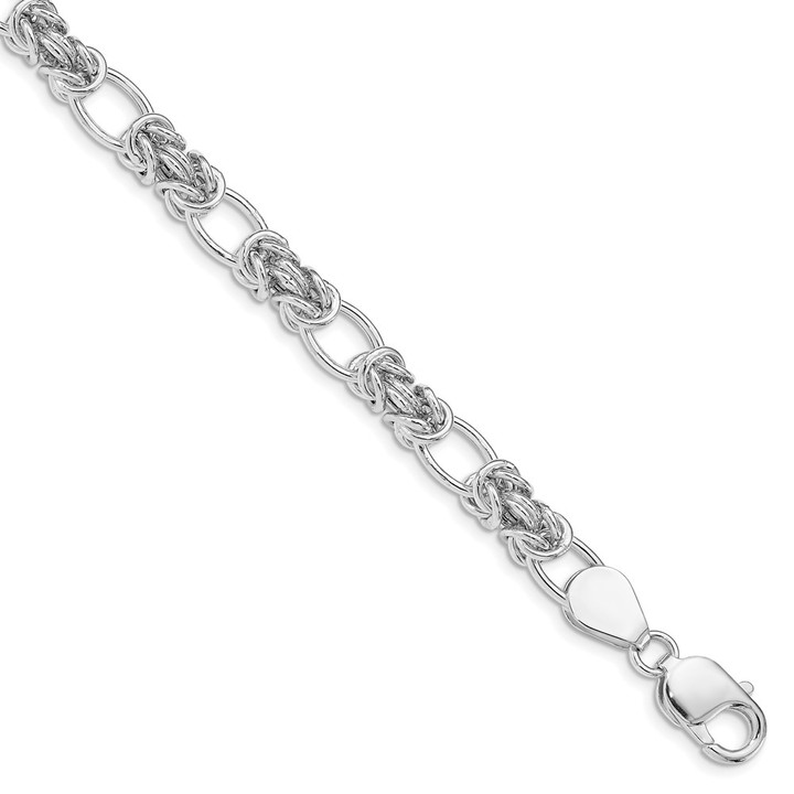 Sterling Silver Polished Link Bracelet QG4838-8.5
