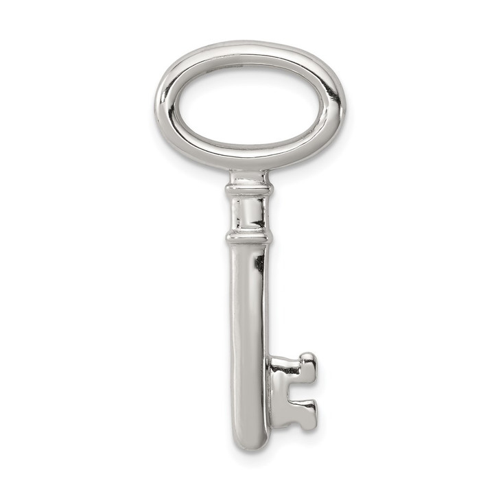 Sterling Silver Rhodium-plated Key Pendant QP1570