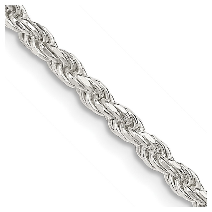 Sterling Silver 2.75mm Diamond-cut Rope Chain QDC060-26