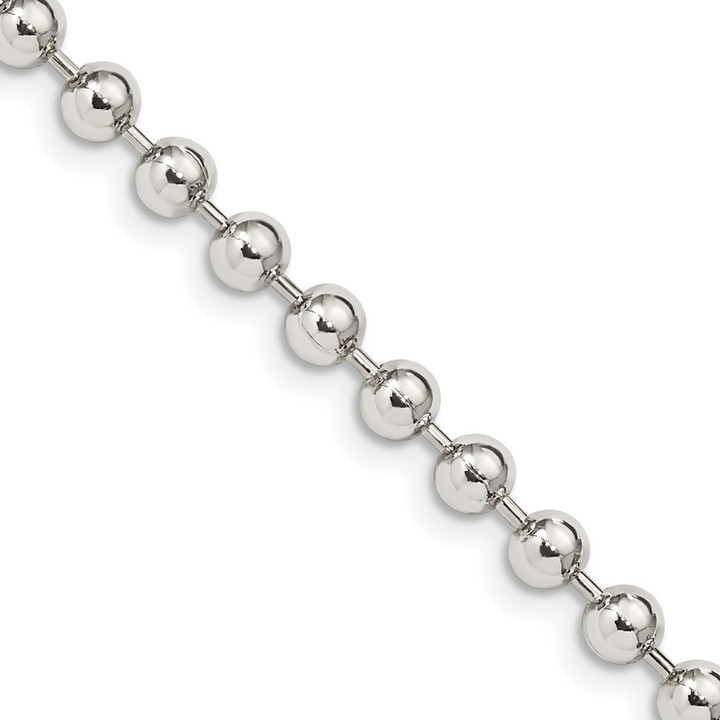 Sterling Silver 4mm Beaded Chain QK29-18