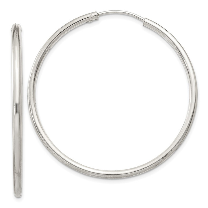 Sterling Silver 2mm Hoop Earrings QE4372