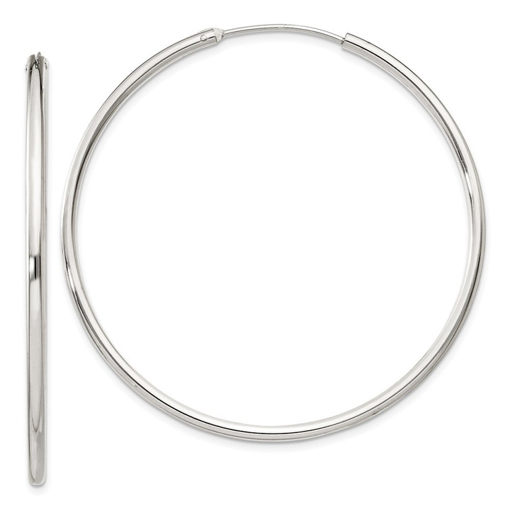 Sterling Silver 2mm Hoop Earrings QE4374