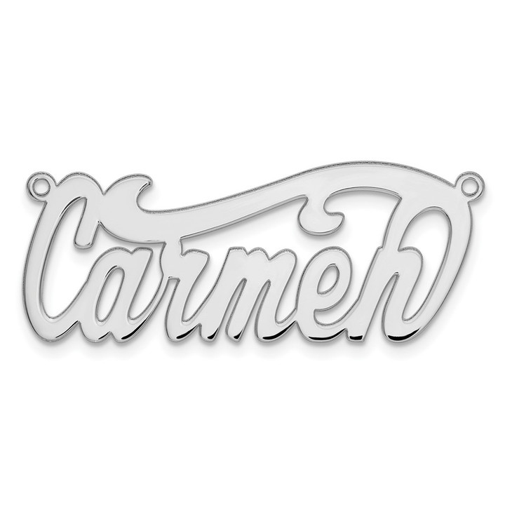 10k White Gold Polished Name Plate 10XNA126W