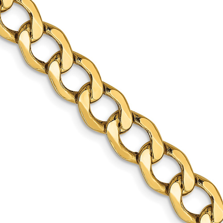 10k 6.5mm Semi-Solid Curb Link Chain 10BC109-24
