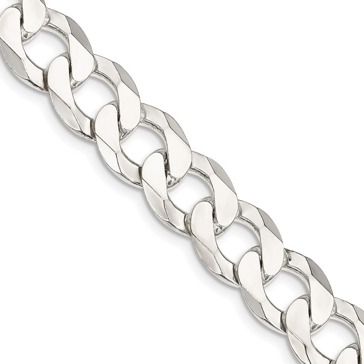 Sterling Silver 11.75mm Flat Curb Chain QLB300-24