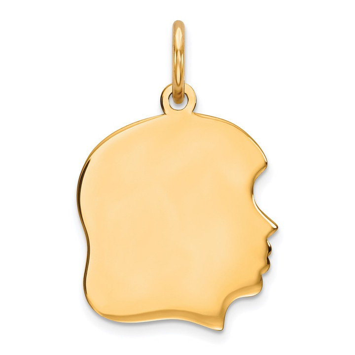 Sterling Silver GP Engraveable Girl Polished Disc Charm QM353G/35