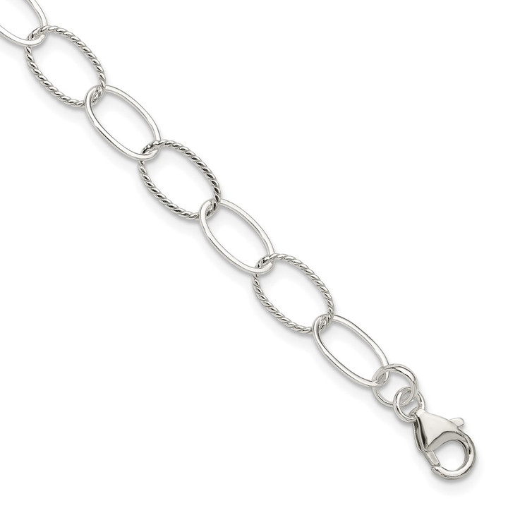 Sterling Silver Fancy Link Anklet QG1369-10