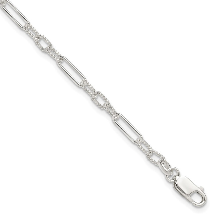 Sterling Silver Fancy Link Anklet QG1365-10